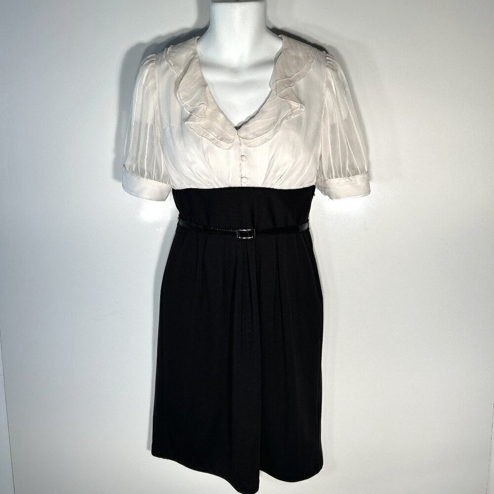 Rabbit Rabbit Rabbit Designs SZ 10 Vintage Ivory & Black Dress Formal Career